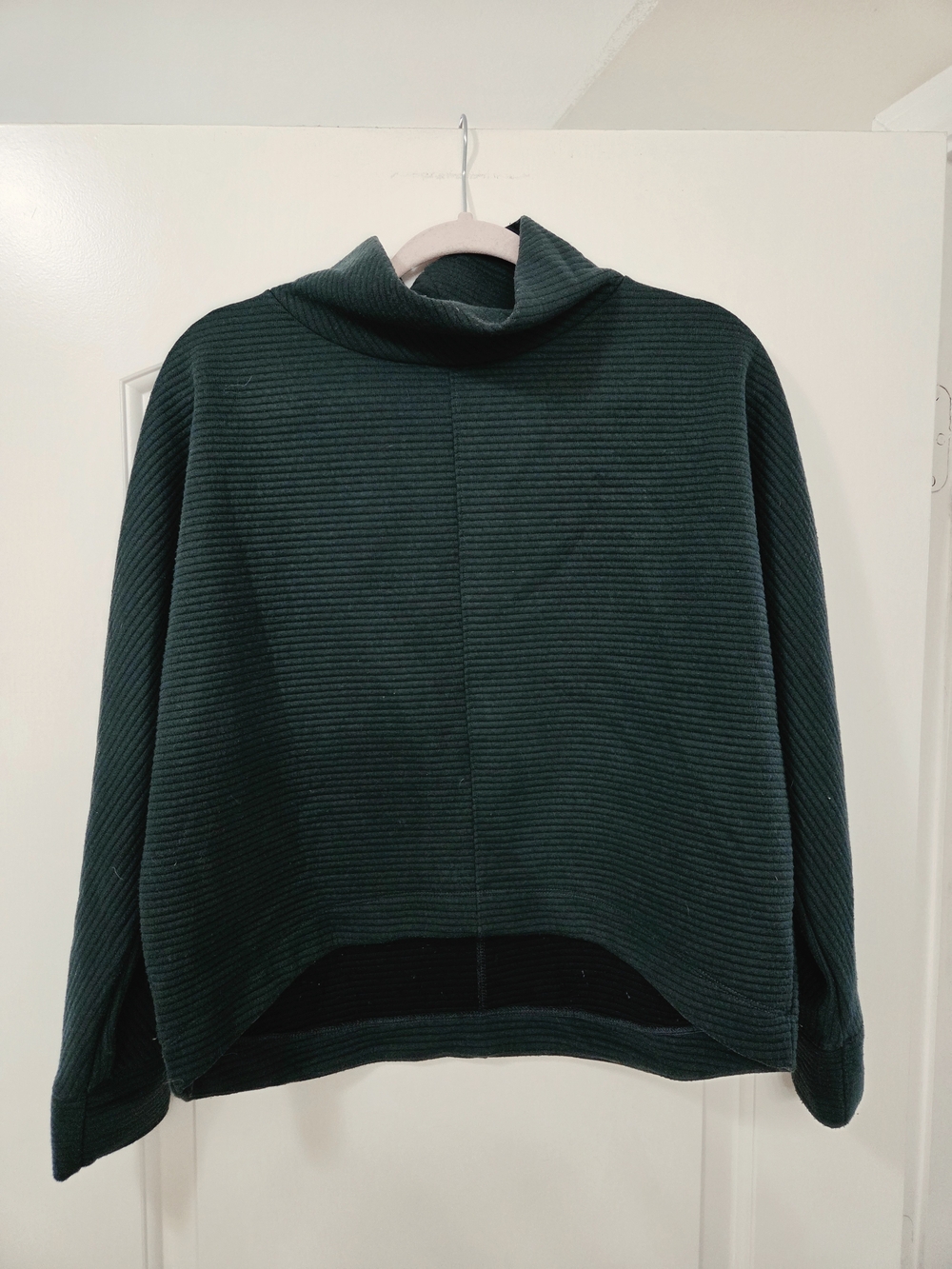 STYLUS Ribbed Funnel Neck Sweater - Dark Green
